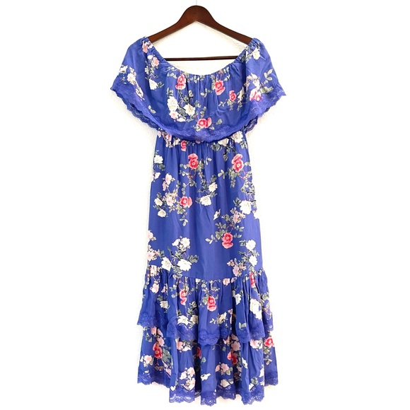 NWT Lovers + Friends Elouise Off Shoulder Floral Midi Dress - Picture 6 of 13
